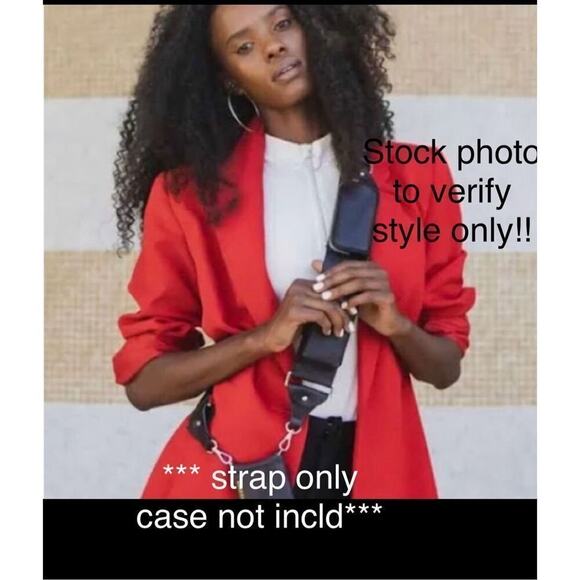 bandolier black /silver all leather billie thick utility crossbody strap OG no c - Picture 3 of 8